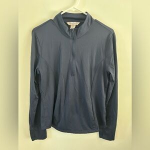 Tommy Bahama Golf Navy Blue Quarter Zip Pullover Womens Size L Long Sleeve Shirt